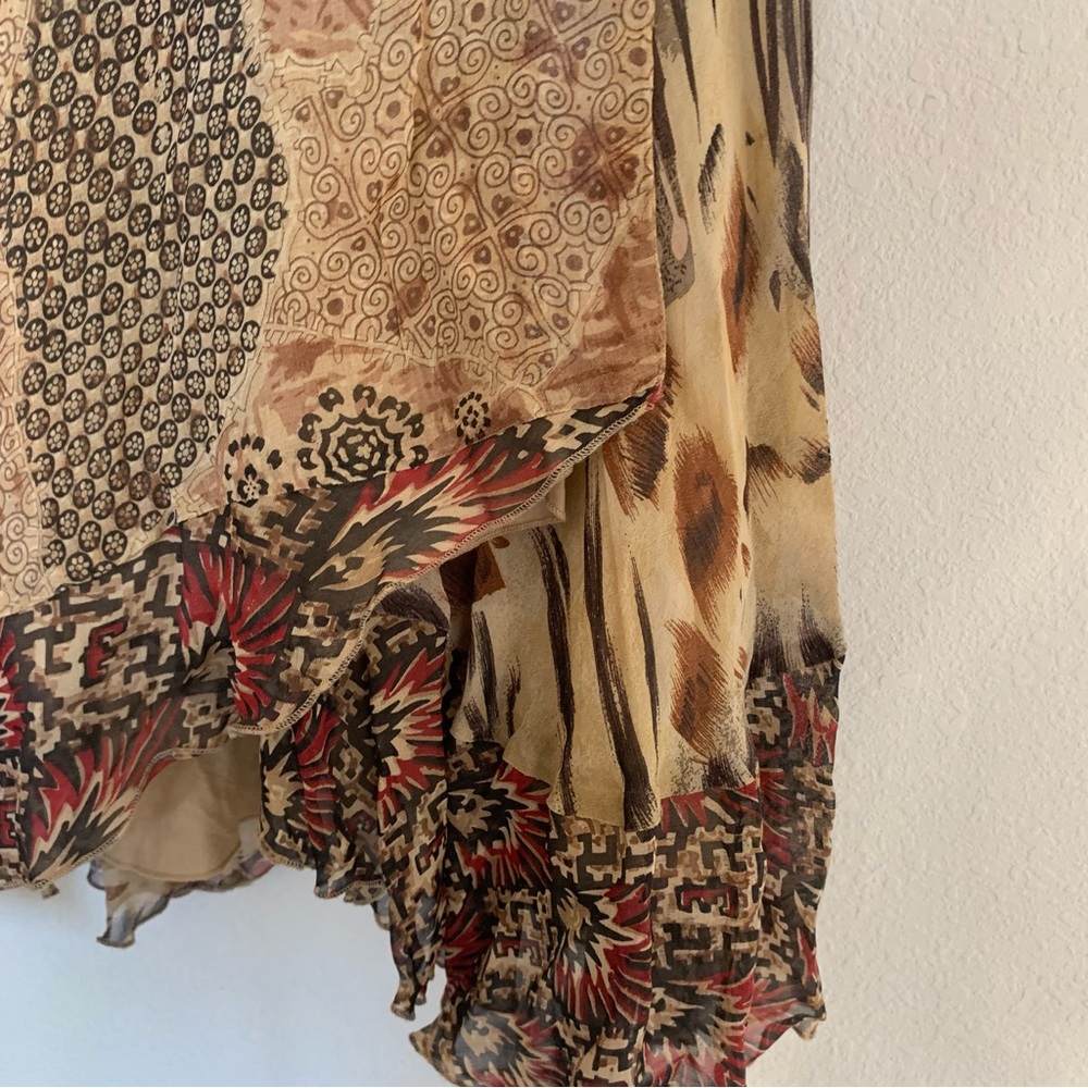 Sandy Starkman Bohemian Patchwork Midi Skirt - Me… - image 4